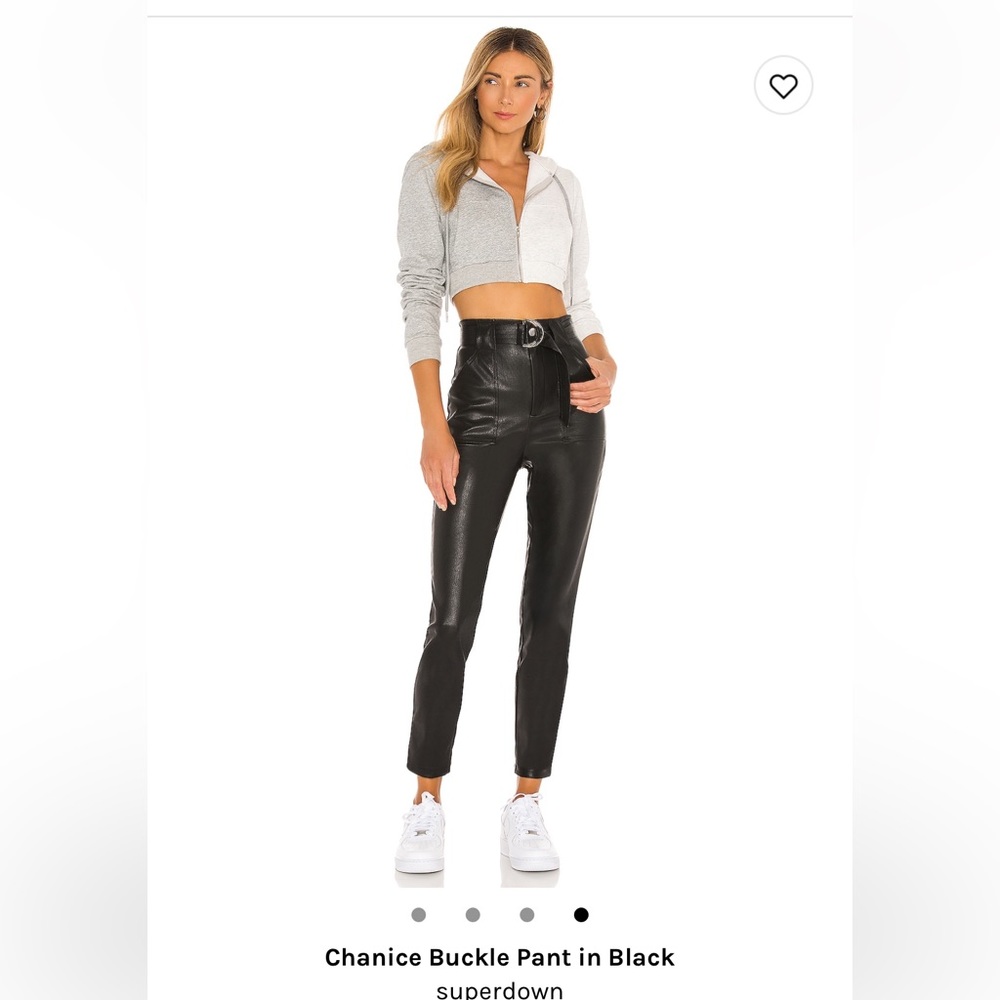 Revolve chanice faux leather buckle pant black XL super down